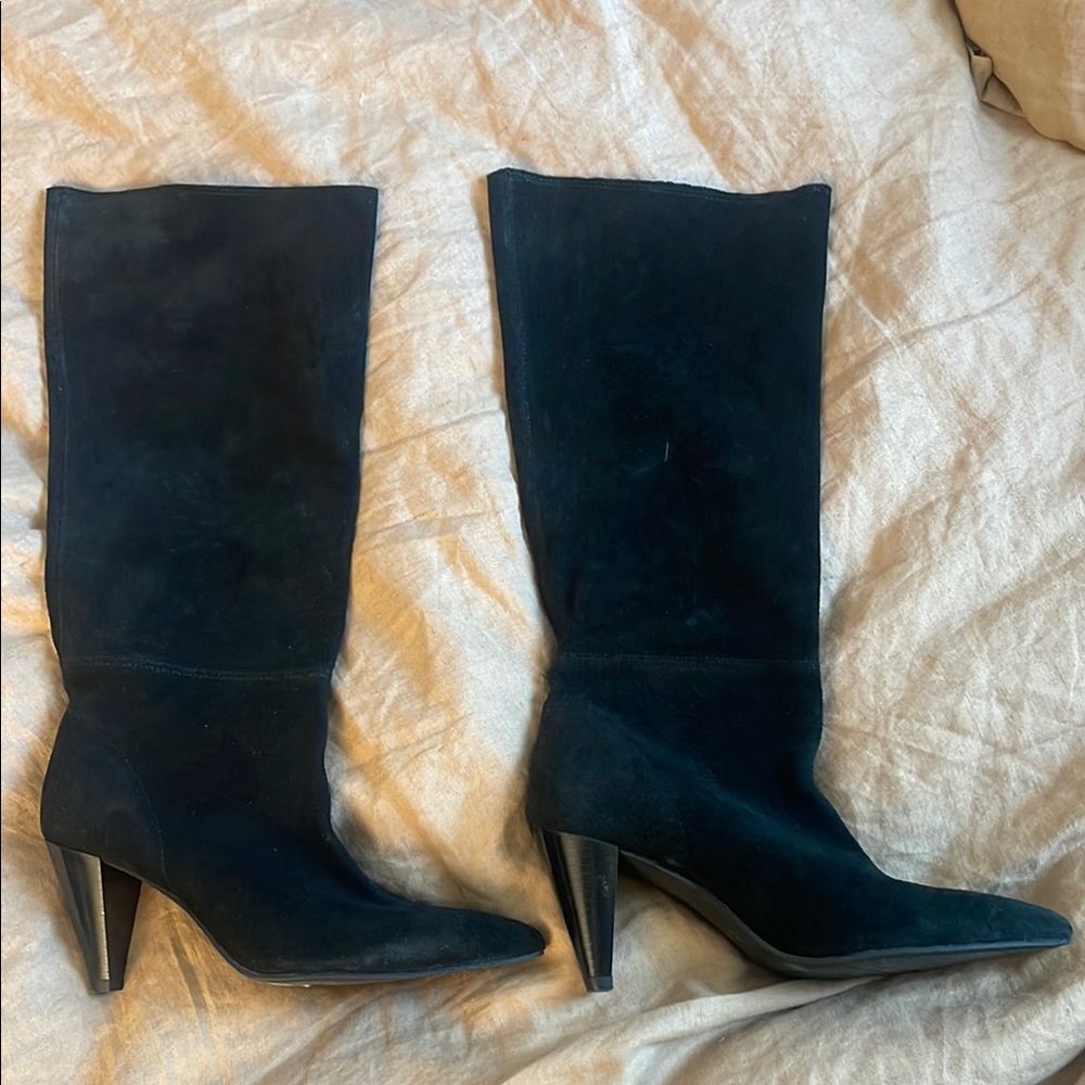 Suede Slouchy Black Zara Boots